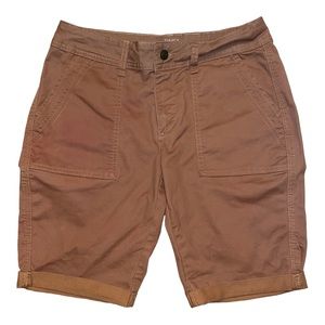 Time & Tru Khaki Brown Chino Shorts Size 6 read